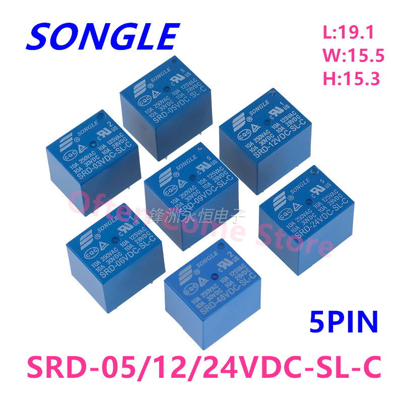 Shelly Relay Module - 5 Pz Nuovo Relè SRD-05VDC-SL-C SRD-12VDC-SL-C