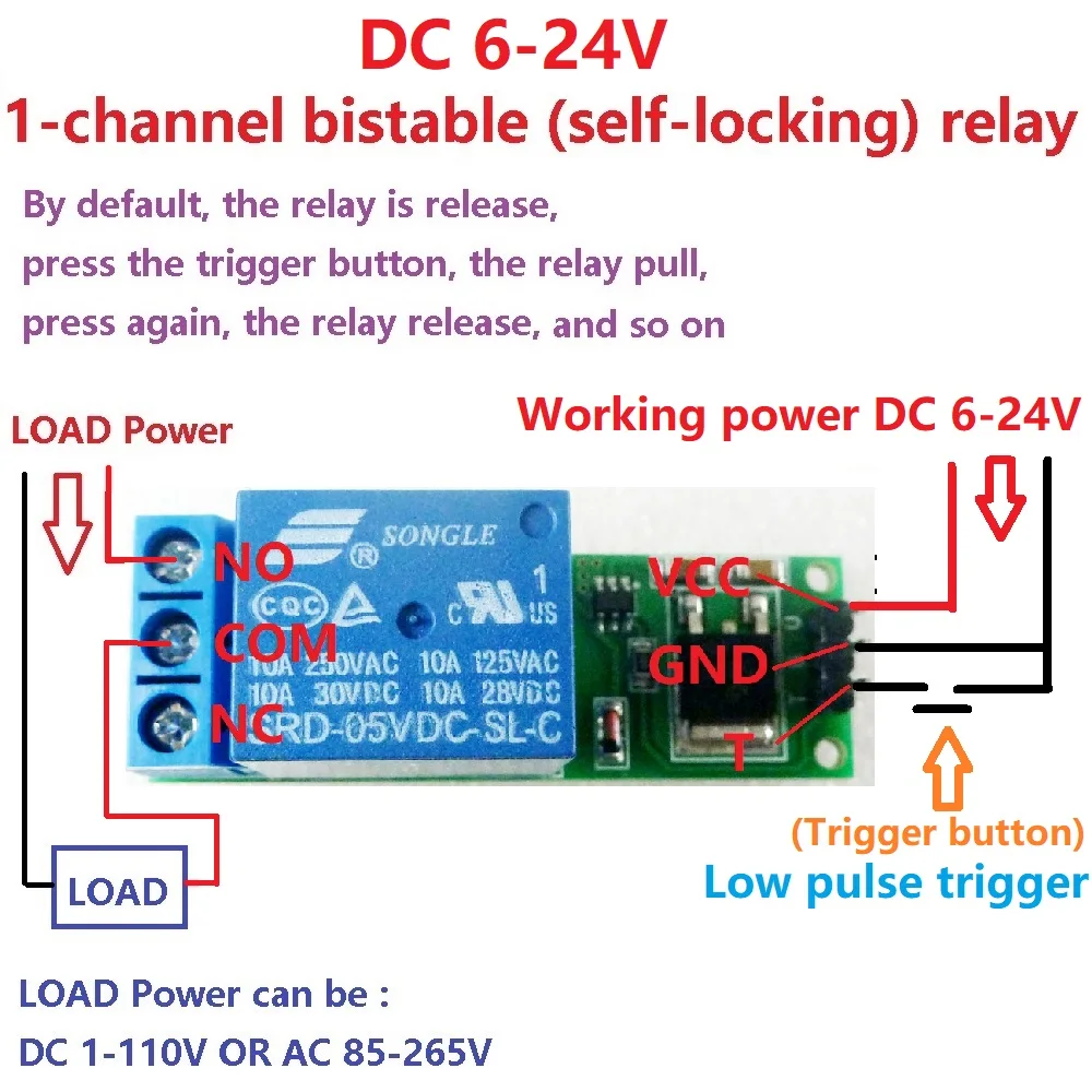 Shelly Relay Module - Modulo Relè Flip-Flop Bistabile DC 6V
